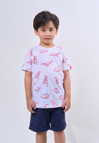 Mossimo Kids Boys' White Dino Origami Graphic Tshirt
