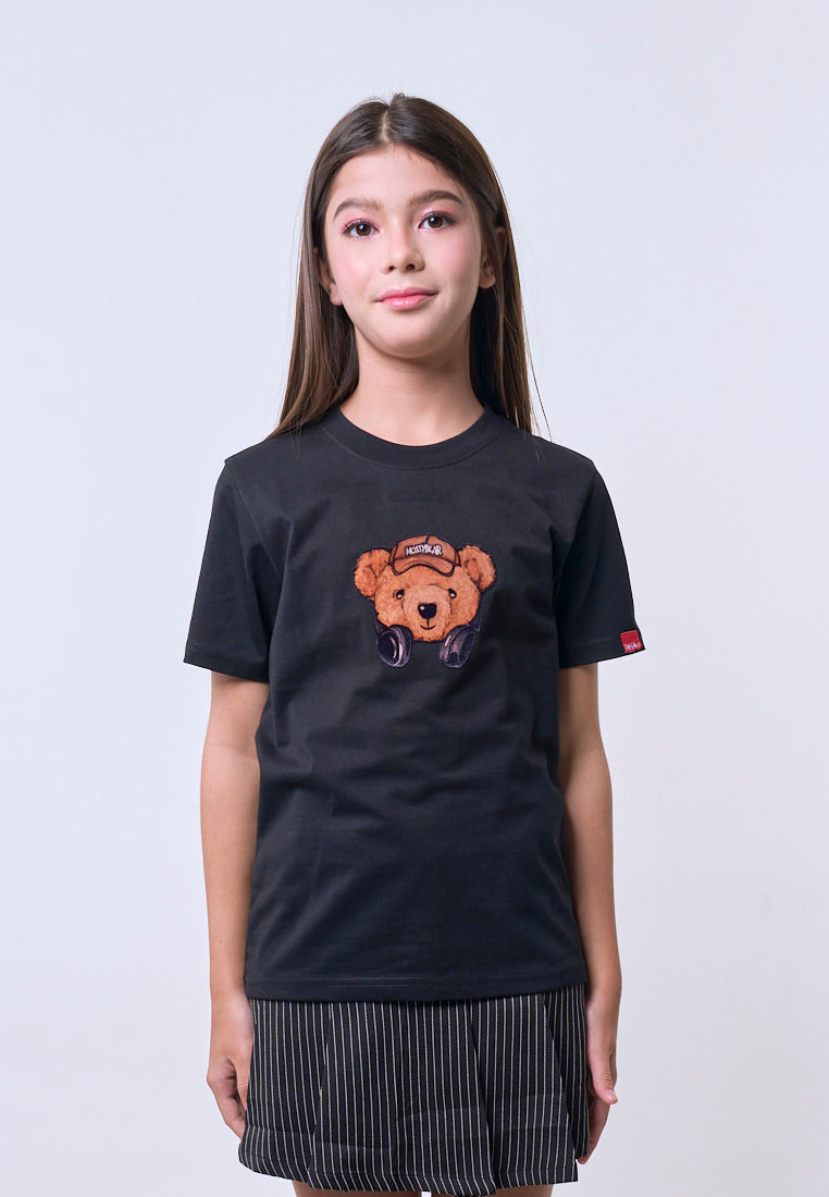 Mossimo Kids Unisex Black Mossybear Hipster Velvet Tshirt