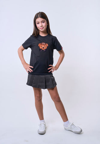 Mossimo Kids Unisex Black Mossybear Hipster Velvet Tshirt