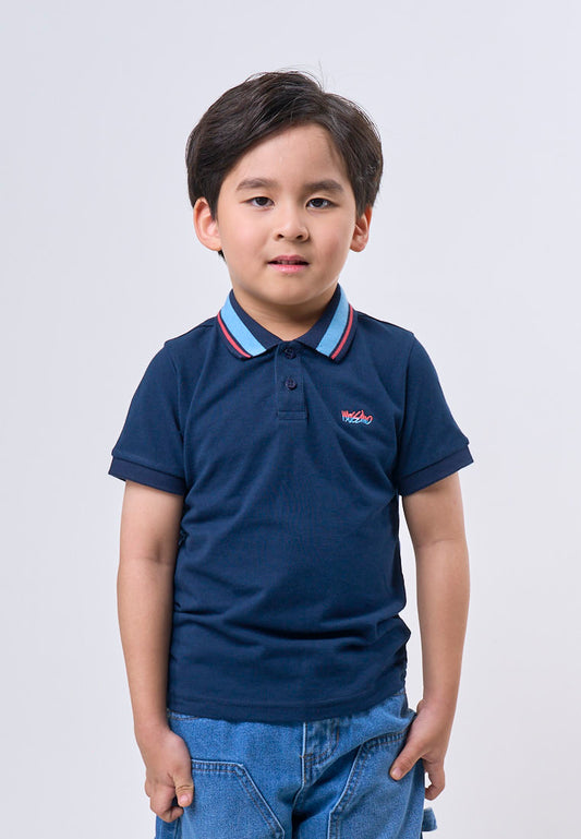 Mossimo Kids Boys' Navy Blue Stripe Collar Polo Shirt