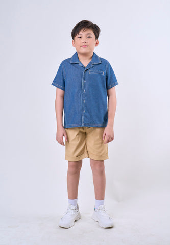 Mossimo Kids Med Blue Denim Washed with Welt Pocket Polo - For Boys
