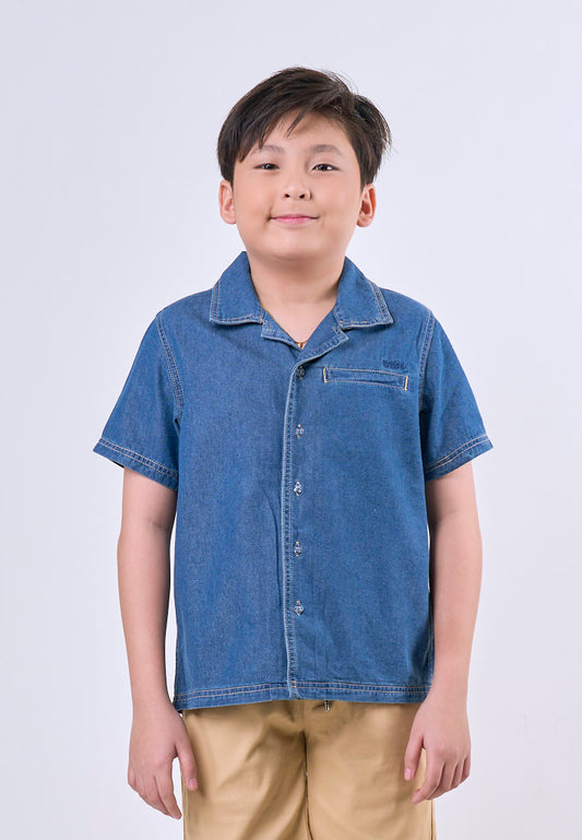 Mossimo Kids Med Blue Denim Washed with Welt Pocket Polo - For Boys