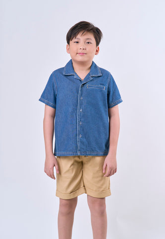 Mossimo Kids Med Blue Denim Washed with Welt Pocket Polo - For Boys