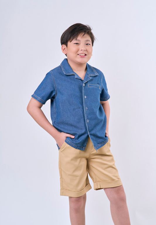 Mossimo Kids Med Blue Denim Washed with Welt Pocket Polo - For Boys