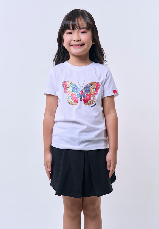Mossimo Kids Girls' White Butterfly Graphic Tshirt
