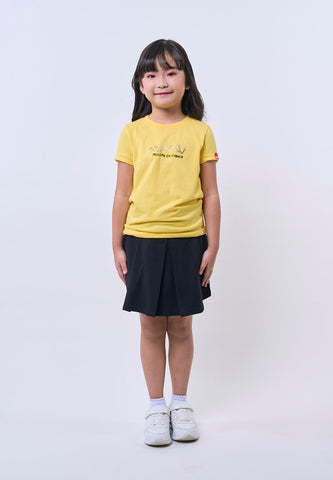 Mossimo Kids Girls' Yellow Floral Rhinestone Basic Tshirt