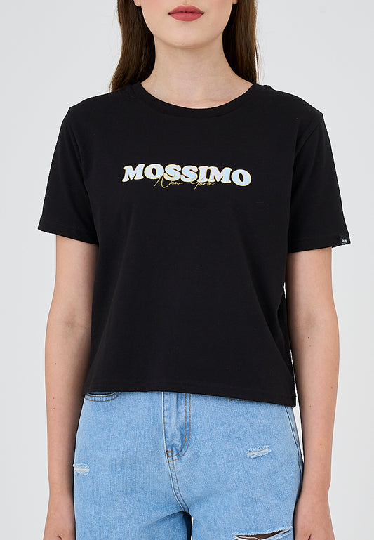 Mossimo Camille Black Classic Cropped Fit Tee