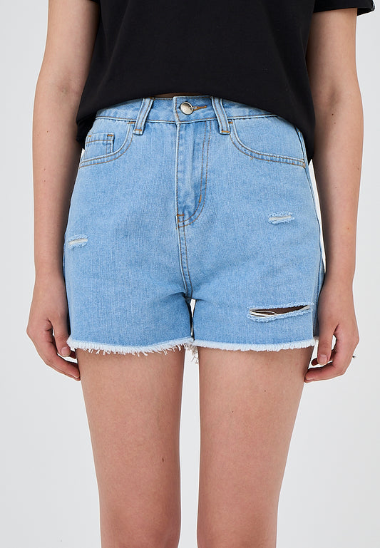 Mossimo Denice Light Blue High Rise Denim Micro Shorts