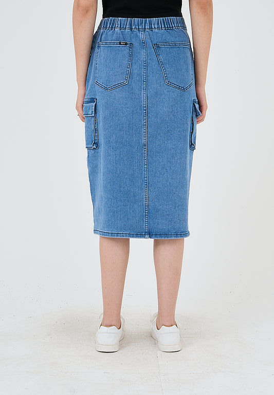 Mossimo Arabella Medium Blue Mid Rise Cargo Skirt