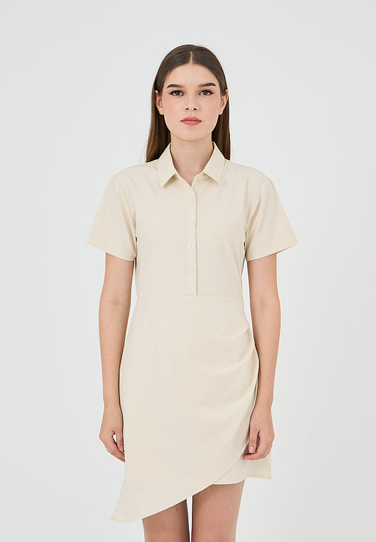 Mossimo Regine Beige Polo Dress with Overlap Skirt