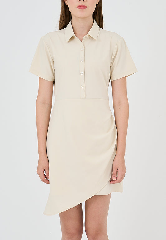 Mossimo Regine Beige Polo Dress with Overlap Skirt