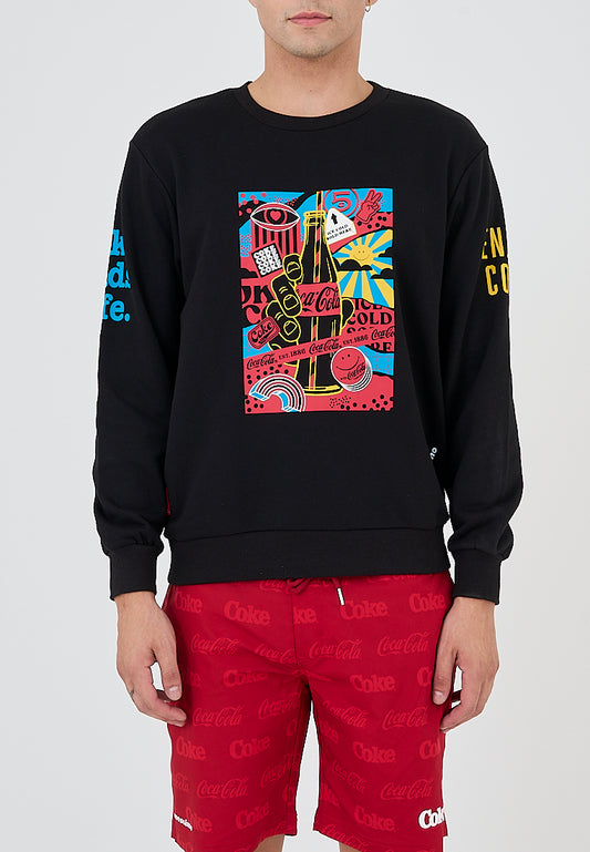 Mossimo Rocco Black Coca Cola Modern Fit Pullover