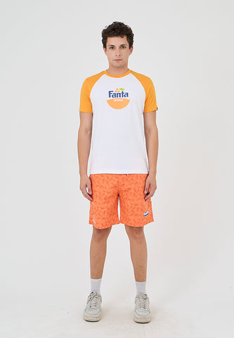Mossimo Michael White Apricot Raglan Muscle Fit Tee