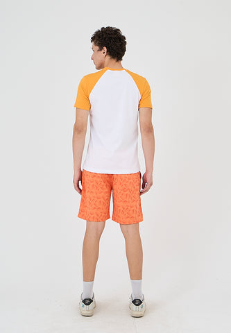 Mossimo Michael White Apricot Raglan Muscle Fit Tee
