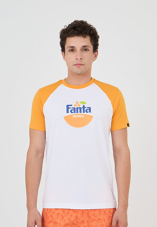 Mossimo Michael White Apricot Raglan Muscle Fit Tee