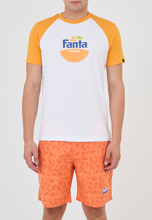 Mossimo Michael White Apricot Raglan Muscle Fit Tee