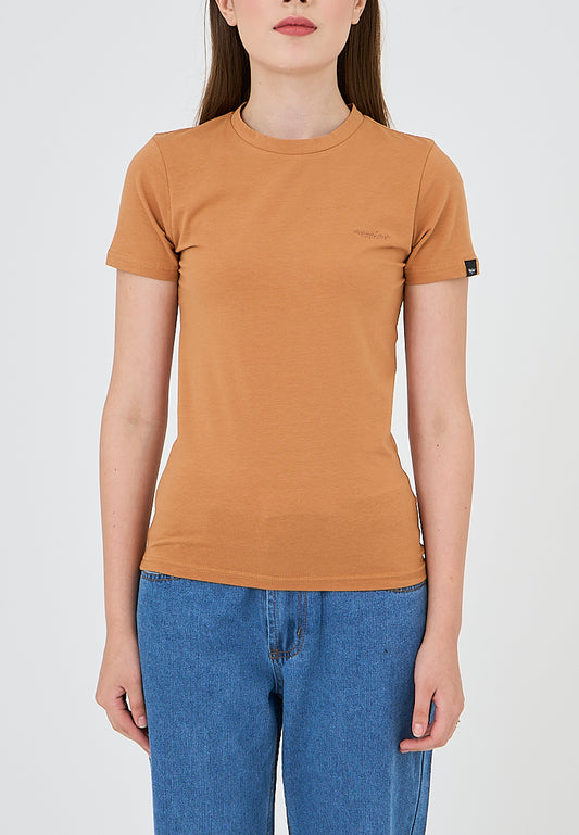Mossimo Angeline Brown Body Fit Tee