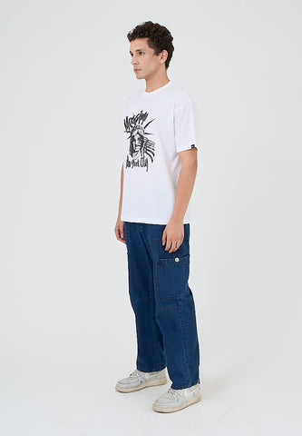 Mossimo Gavin Medium Blue Workwear Wide Leg Jeans
