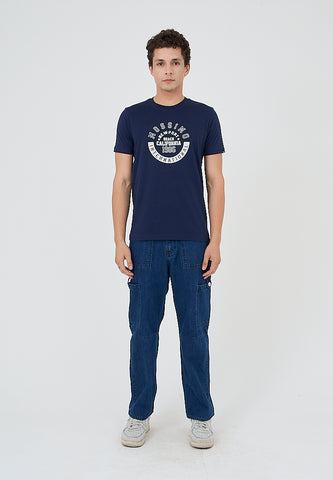 Mossimo Florence Navy Blue Muscle Fit Tee