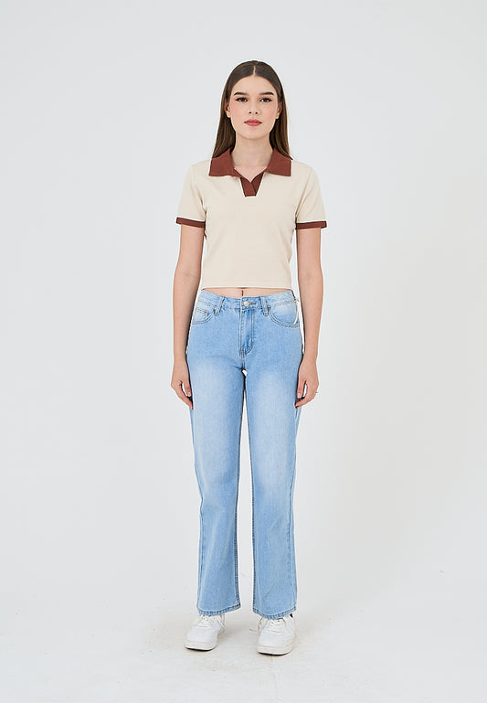 Mossimo Celia Light Blue Light Blue Slim Straight Mid Cropped Jeans