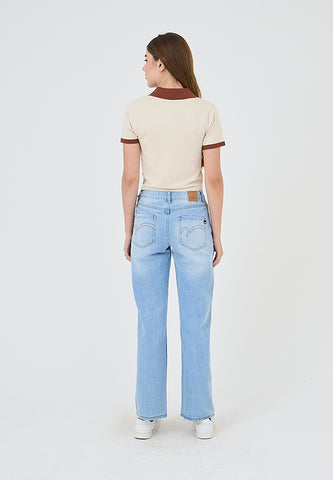 Mossimo Celia Light Blue Light Blue Slim Straight Mid Cropped Jeans