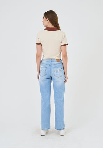 Mossimo Lilienne Light Beige Cropped Polo