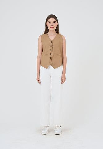 Mossimo Vivien White Five Pocket Wide Leg Mid Pants