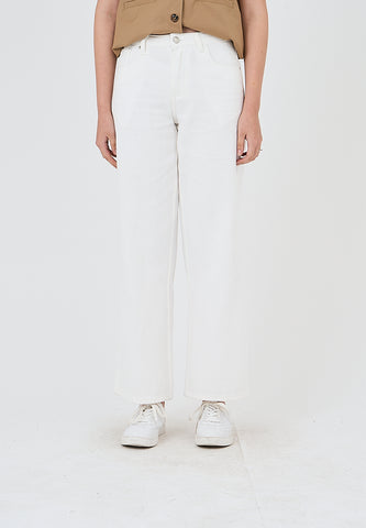 Mossimo Vivien White Five Pocket Wide Leg Mid Pants
