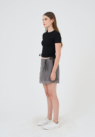 Mossimo Rochelle Gray Wrap Midi Skirt