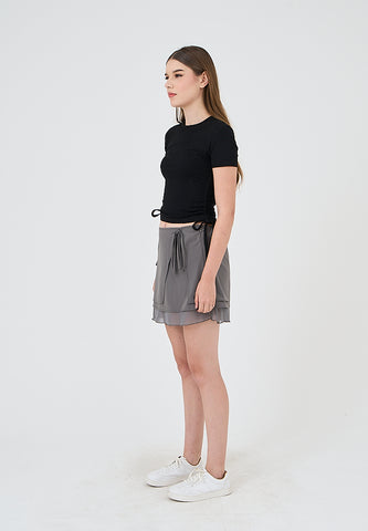 Mossimo Monica Black Ruched Top