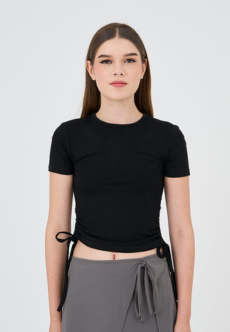 Mossimo Monica Black Ruched Top