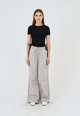 Mossimo Adalyn Gray Wide Leg Low Rise Parachute Pants