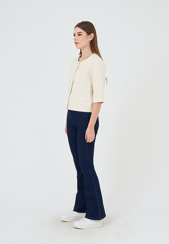 Mossimo Jayzel Off White Tweed Top