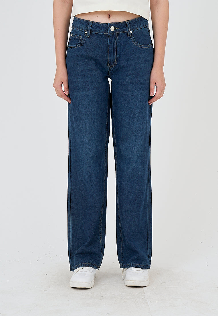 Mossimo Olivia Dark Blue Loose Fit Low Rise Jeans