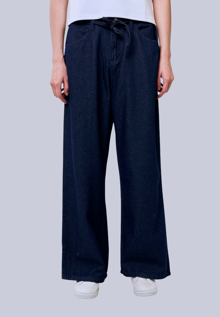 Mossimo Micah Dark Blue Straight Loose Denim Pants For Women
