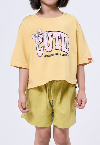 Mossimo Kids Louise Golden Cream Loose Cropped Tshirt