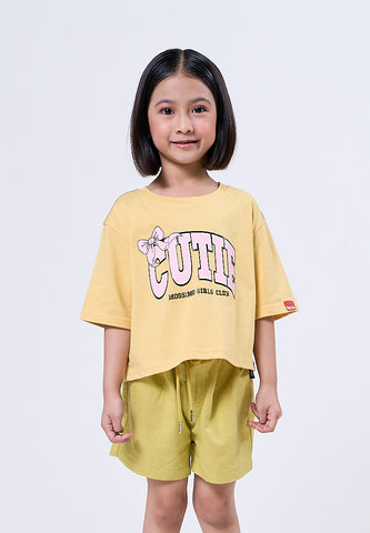 Mossimo Kids Louise Golden Cream Loose Cropped Tshirt