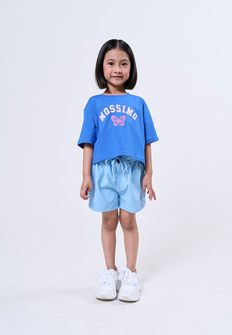 Mossimo Kids Sheri Blue Loose Cropped Tshirt