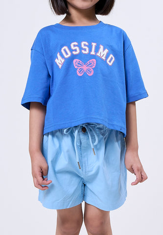 Mossimo Kids Sheri Blue Loose Cropped Tshirt