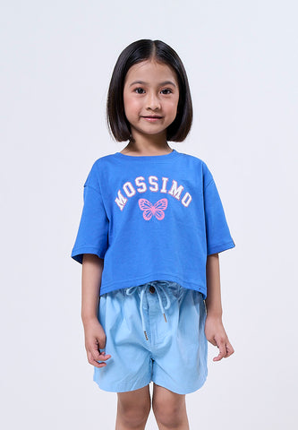 Mossimo Kids Jada Blue Plain Drawstring Shorts