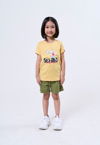 Mossimo Kids Jada Green Plain Drawstring Shorts