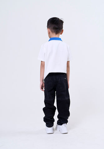 Mossimo Kids Lincoln White Color Blocking Polo Shirt