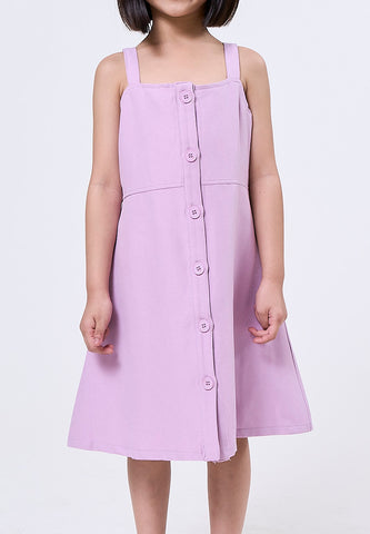 Mosssimo kids Chantelle Light Purple Button Front Belted Cami Dress