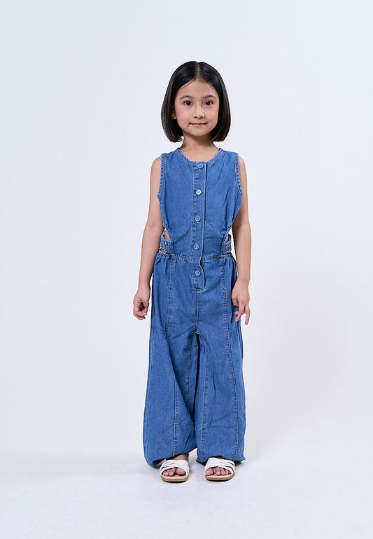 Mossimo Kids Anj Light Blue Cut Out Jumpsuit