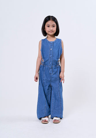 Mossimo Kids Anj Light Blue Cut Out Jumpsuit
