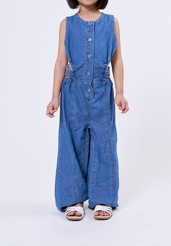 Mossimo Kids Anj Light Blue Cut Out Jumpsuit