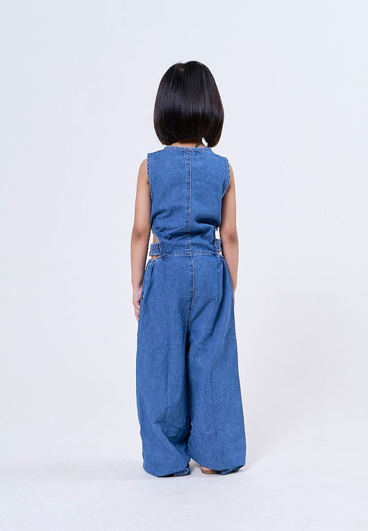 Mossimo Kids Anj Light Blue Cut Out Jumpsuit