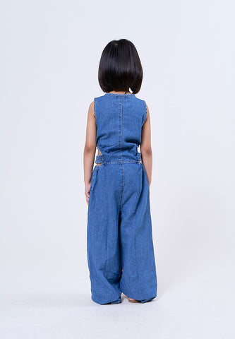Mossimo Kids Anj Light Blue Cut Out Jumpsuit