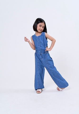 Mossimo Kids Anj Light Blue Cut Out Jumpsuit