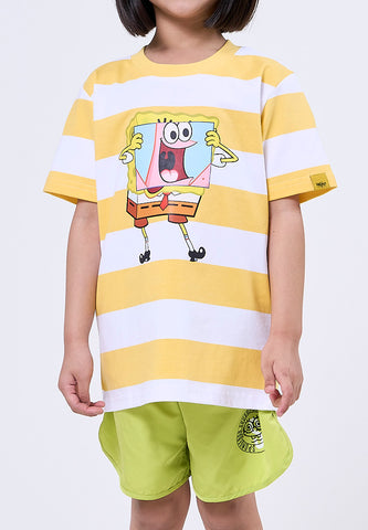 Mossimo Kids Spongebob Yellow Stripes Unisex Tshirt